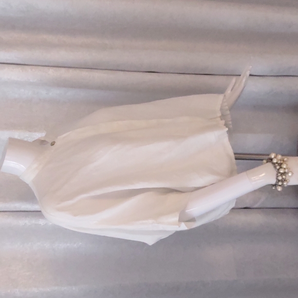 Bryn Walker dolman box button front white linen shirt unconstructed hidden S HOT - Picture 2 of 12